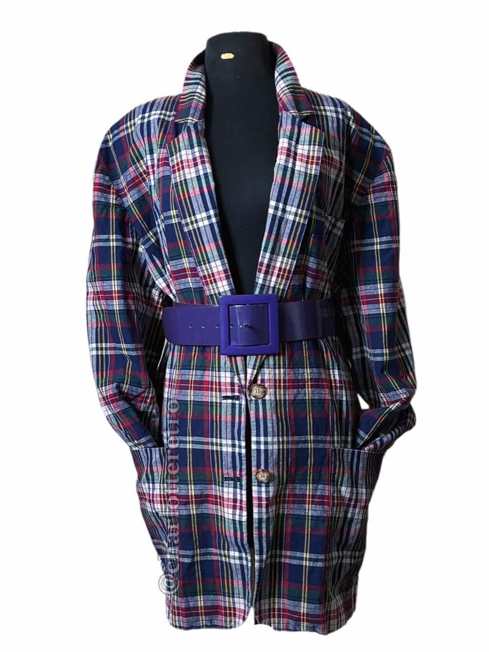 vtg Liz Claiborne STREET STYLES Madras Plaid Boyfriend Blazer